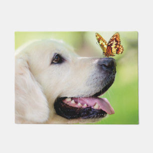 Labrador And Butterfly Throw Pillow Doormat