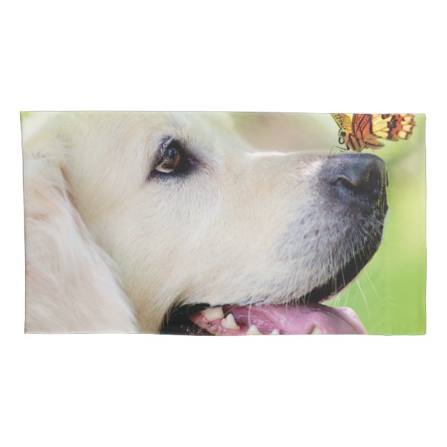 Labrador And Butterfly Throw Pillow Pillowcase (Back-Right)