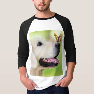 Labrador And Butterfly Throw Pillow T-Shirt