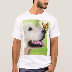 Labrador And Butterfly Throw Pillow T-Shirt