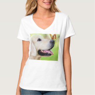 Labrador And Butterfly Throw Pillow T-Shirt