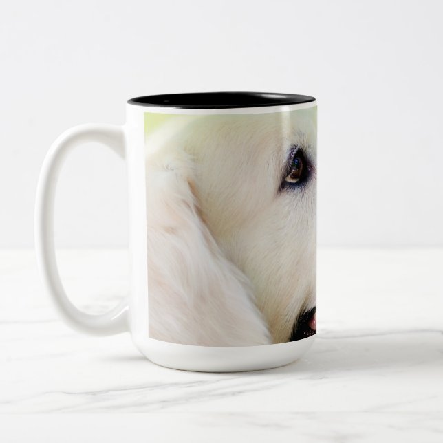 Labrador And Butterfly Throw Pillow Two-Tone Coffee Mug (Left)