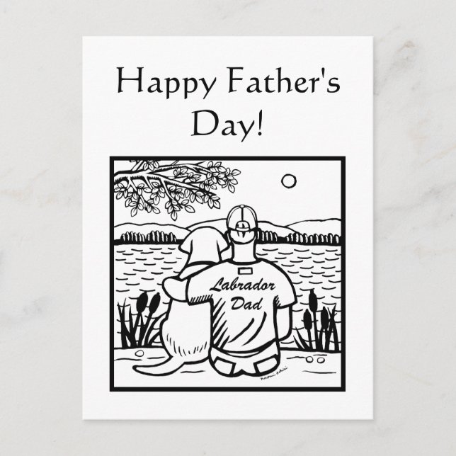 Labrador and Dad Postcard (Front)