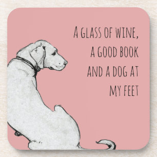 Labrador Art Dog Mum Quote Pink Coaster