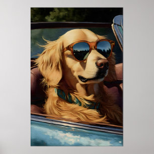 Labrador Art Print Funny Dog with Sunglasses