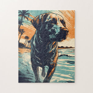 Labrador at the beach jigsaw puzzle