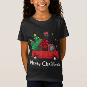 Labrador Black Christmas Truck Tree Mum Dad Xmas D T-Shirt