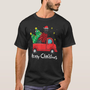 Labrador Black Christmas Truck Tree Mum Dad Xmas D T-Shirt