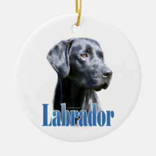 Labrador (black) Name Ceramic Tree Decoration