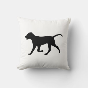 Labrador Black Running Lab Silhouette Cushion