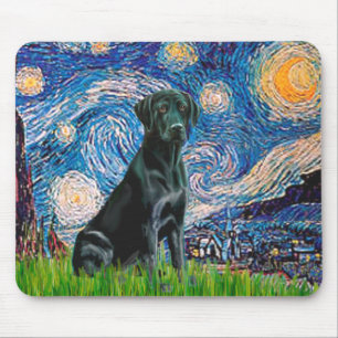 Labrador (black) - Starry Night Mouse Pad