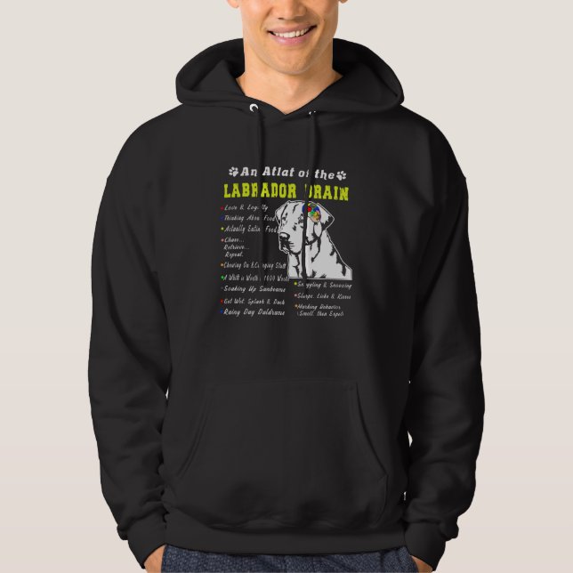 Labrador Brain Black Yellow Chocolate Lab Hoodie (Front)