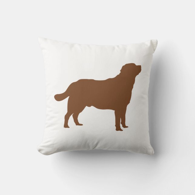Labrador Brown Silhouette Standing Lab Cushion (Front)