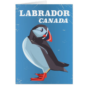 Labrador Canada Puffin vintage travel poster