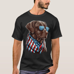 Labrador Chocolate Patriotic USA Proud T-Shirt