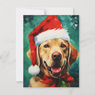 Labrador Christmas brush painting artwork Holiday Card