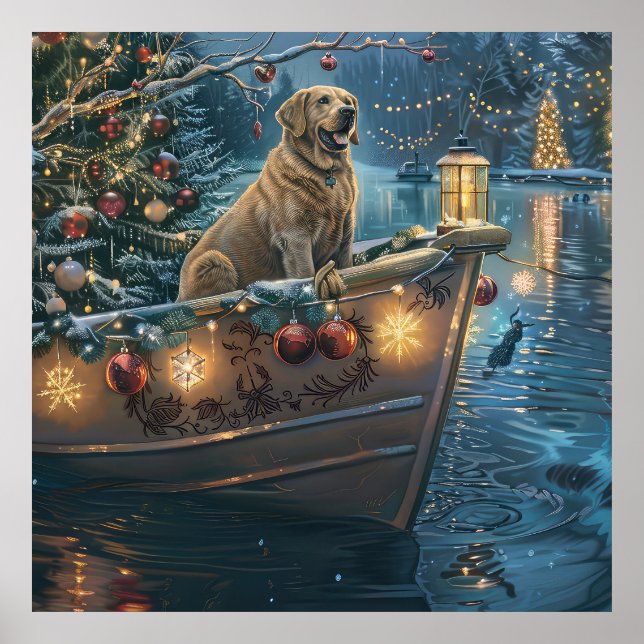 Labrador Christmas Festive Voyage Poster (Front)