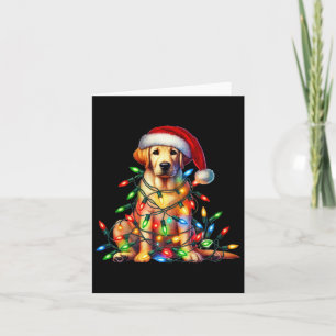 Labrador Christmas Lights Santa Hat Dog Lover  Card