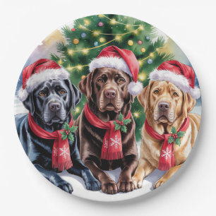 Labrador Christmas Paper Plate