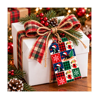 Labrador Christmas Patchwork Quilt Gift Tags