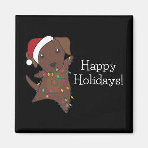 Labrador Christmas Snow Winter Animals Dogs Magnet