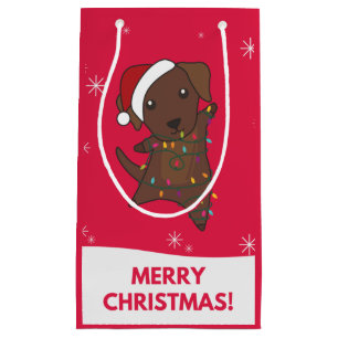 Labrador Christmas Snow Winter Animals Dogs Small Gift Bag