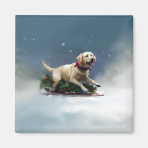 Labrador Christmas snow winter Magnet