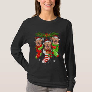 Labrador Christmas Socks Tree Light Xmas Santa Hat T-Shirt