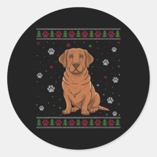 Labrador Christmas Sweater Xmas Pet Animal Dog Lov Classic Round Sticker