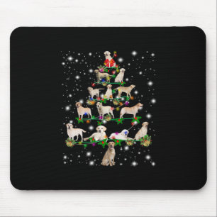 Labrador Christmas Tree Covered By Flashlight Mouse Pad