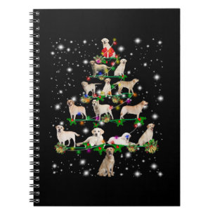 Labrador Christmas Tree Covered By Flashlight Notebook