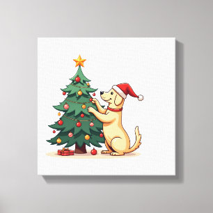 Labrador Christmas Tree Helper Canvas Print