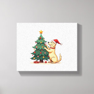 Labrador Christmas Tree Helper dog Canvas Print