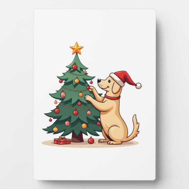 Labrador Christmas Tree Helper Plaque (Front)