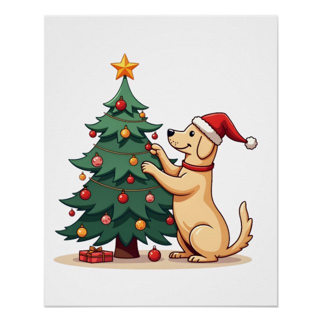 Labrador Christmas Tree Helper Poster (Front)
