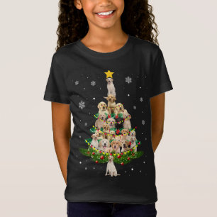 Labrador Christmas Tree Labrador Santa Hat Lights T-Shirt