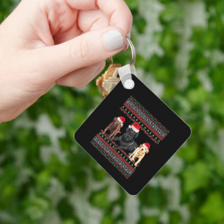 Labrador Christmas Ugly Black Lab Chocolate Labrad Key Ring
