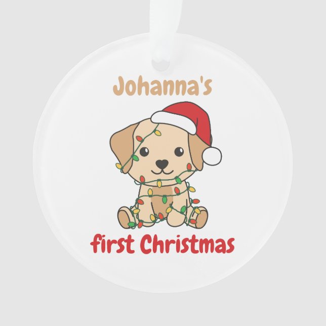 Labrador Christmas Winter Babys first Christmas Ornament (Front)