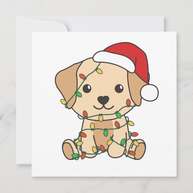 Labrador Christmas Winter Cute Dogs Holiday Card (Front)