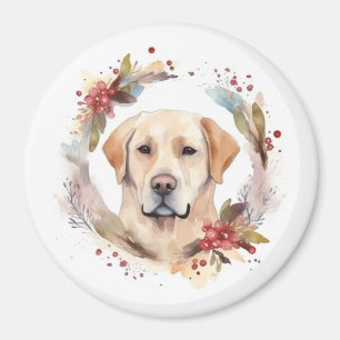 Labrador Christmas Wreath Festive Pup  Magnet