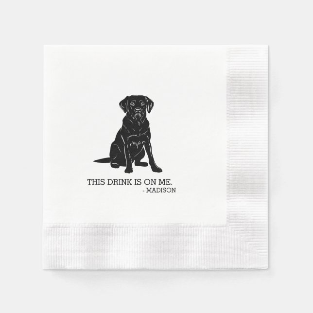 Labrador Cocktail Napkin (Front)