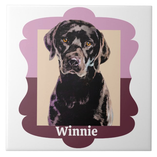 Labrador customised pattern photo frame tile (Front)
