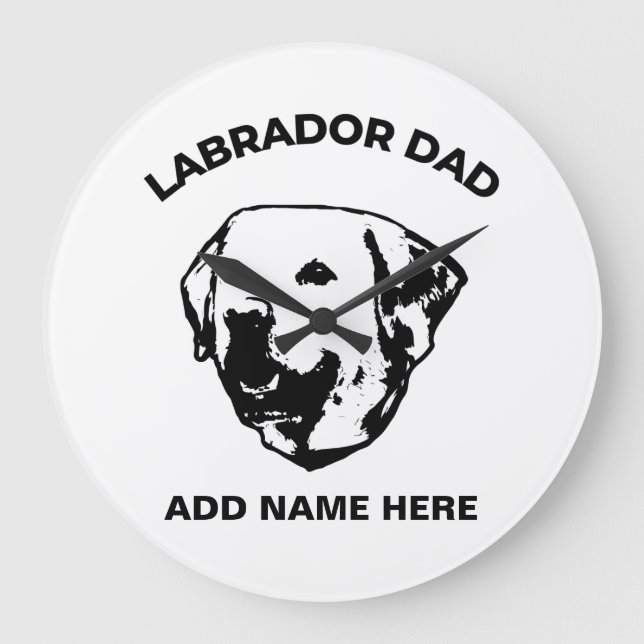 Labrador Dad Large Clock (Front)