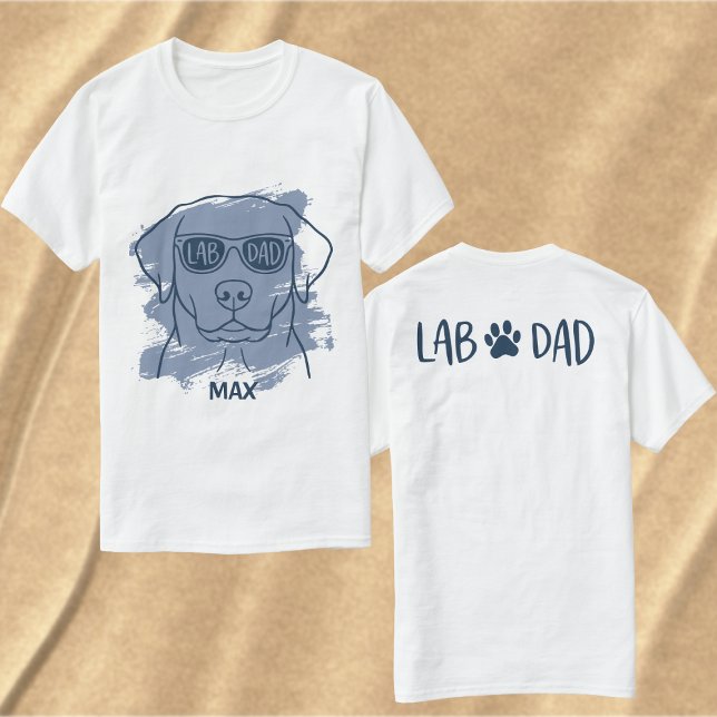Labrador dad t-shirt with custom name brush art (Creator Uploaded)