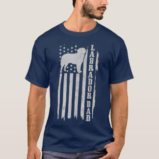 Labrador Dad Vintage American Flag Patriotic Lab T-Shirt
