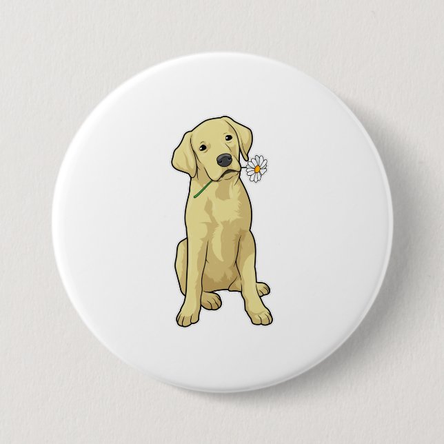 Labrador Daisy 7.5 Cm Round Badge (Front)