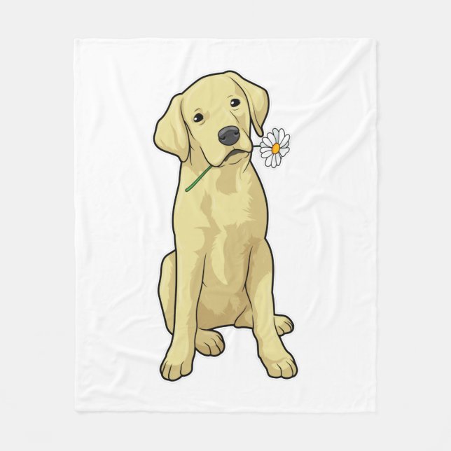 Labrador Daisy Fleece Blanket (Front)