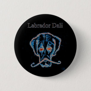 Labrador Dali black button