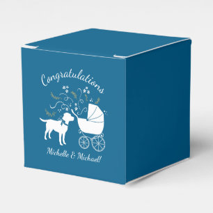 Labrador Dog Baby Shower Blue Boy Lab Favour Box