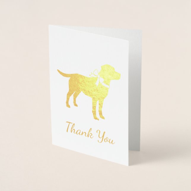 Labrador Dog Baby Shower Blue Boy Lab Foil Card (Front)